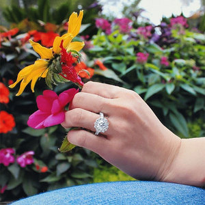 แหวนหมั้นของผู้หญิงเพทายรูปหัวใจสีเงินสเตอร์ลิง925แข็งออกแบบทันสมัยครบรอบแต่งงาน - Product Image 4