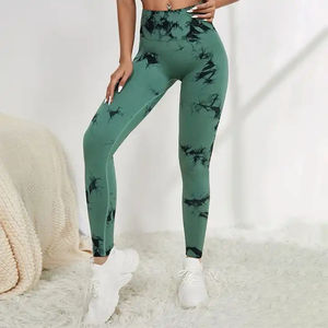 Leggings de sport sans couture pour femmes, très vendus, pour la salle de sport, le fitness, avec logo OEM, leggings élastiques à la taille, leggings de yoga - Product Image 2