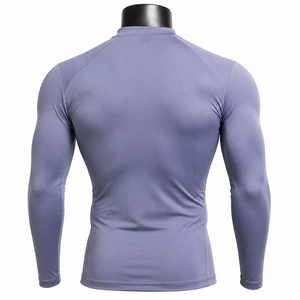Custom Men’s Compression Shirt Half Zip <b>Long</b> <b>Sleeve</b> Gym Fitness Graphic <b>Base</b> <b>Layer</b> Sportswear OEM ODM - Product Image 2