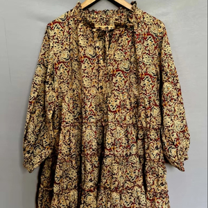 เวสท์เอเชียตะวันตกลำลองแขนยาวหลวมชุดเดรสลำลองแขนยาวปานกลางมีระบายลำลองใส่อยู่บ้านทุกวัน - Product Image 1