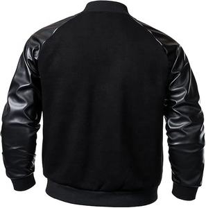 Blouson universitaire croisé personnalisé pour homme en polyester/coton, chaud, avec logo brodé et imprimé, imperméable, vente en gros - Product Image 2