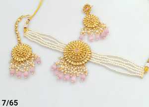 Motipearl redondo indio tradicional y joyería de moda conjunto gota chapado en oro con pendiente Maagtika Combo collar conjunto mujeres - Product Image 2