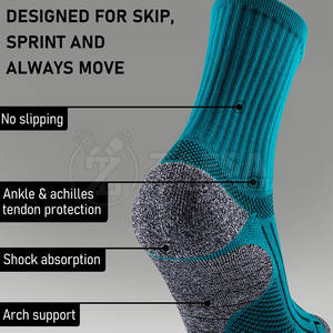 Chaussettes de cricket personnalisées en gros pour hommes, chaussettes de sport antidérapantes mi-mollet pour l'entraînement, modèle 2025 - Product Image 2