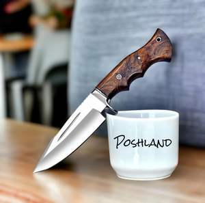 Cuchillo de Caza de Acero de Damasco Personalizable, con Mango de Hueso y Funda de Cuero, OEM, Tendencia en EE. UU., Gran Venta - Product Image 5