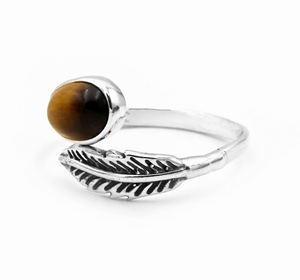 แหวนเงินแท้ 925 ประดับพลอยตาเสือคุณภาพดี ดีไซน์แบบโบฮีเมียน ปรับขนาดได้ เหมาะเป็นของขวัญวันครบรอบ ราคาประหยัด - Product Image 3