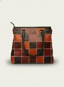 Sac à bandoulière en cuir véritable multicolore, patchwork, résistant à l'eau, sac à main vintage bohème, sac à main à bandoulière à carreaux - Product Image 4