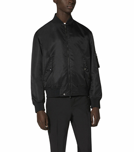 Chaqueta bomber de cuero elegante para hombre de suministro directo de fábrica de color sólido para abrigo de invierno con logotipo y letras Servicio OEM disponible - Product Image 1