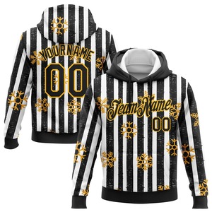 Direct Industry Wholesale 3D Custom Stitched Black Gold-White <b>Christmas</b> Gold Snowflakes 3D Sports Pullover Sweatshirt <b>Hoodie</b> - Product Image 1
