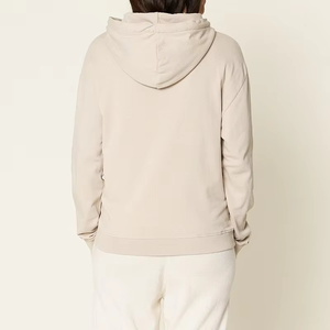 Sweat à capuche d'hiver pour femme en coton biologique 100 % brodé, style streetwear, avec logo frontal, respirant et écologique - Product Image 5