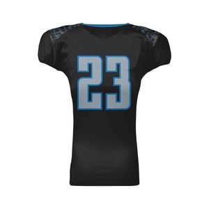 Camiseta de Fútbol Americano para Hombre, Negra y Azul, Número 23, Cuello en V, Manga Corta, Sublimada, Malla Transpirable, Estilo Ajustado - Product Image 2