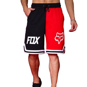 Short de basket-ball décontracté pour hommes sérigraphie personnalisée en coton éponge française fantaisie côtelé rayure taille élastique sangle de survêtement - Product Image 1