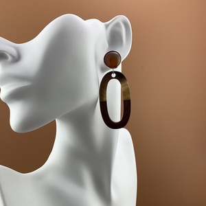 SIGH-pendientes de piedra de ágata roja redonda para mujer, aretes colgantes, joyería - Product Image 2