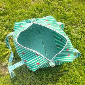 Sac de voyage week-end de luxe 2026, vert clair à rayures, motif floral matelassé, vert vif, décontracté, artisanal, grande capacité - Product Image 2