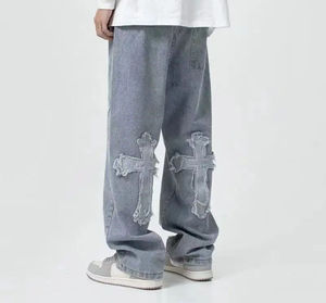 Pantalones Vaqueros de Mezclilla para Hombre, Estilo Urbano, Transpirables, Ligeros, Duraderos, de Tela de Algodón, Corte Ajustado, Color Azul Clásico, para Invierno y Primavera - Product Image 5