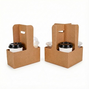 Gobelets à café à emporter au prix d'usine avec logo, emballage en papier kraft, porte-gobelet à <span class=keywords><strong>fleurs</strong></span> pour café à emporter - Product Image 4