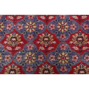 พรมวินเทจตุรกี ขนาด 4.1x10 ฟุต ลายตารางสีแดง - Product Image 3