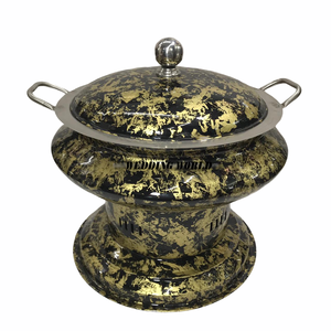 Metal Chafing Dish High Quality Shiny Polished Dinnerware Casserole Round Shape Luxury New Metal Food Warmer - Product Image 6