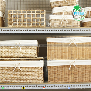 BÚSQUEDA CALIENTE Cesta rectangular de algas marinas con tapa perfecta para organizar regalos de frutas y artículos para el hogar - Product Image 6