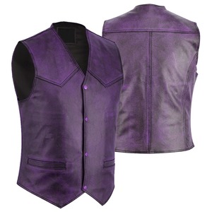 Couleur personnalisée hommes en cuir de vachette véritable gilet nouveau motard à la mode sans manches équitation moteur gilet Style décontracté respirant - Product Image 4