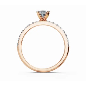 Anillo de Diamante Cultivado en Laboratorio en Tonos Esmeralda Exclusivos, 0.540 Ct, Oro de 9, 14 y 18 Quilates, Proveedor Mayorista OEM - Product Image 4