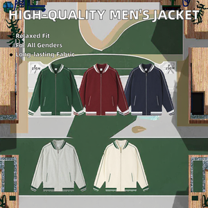 แจ็คเก็ตเบสบอลสไตล์วิทยาลัยสำหรับผู้ชาย คุณภาพสูง ผลิตจากผ้าโพลีเอสเตอร์ผสมคอตตอน รับสกรีนโลโก้ รุ่นปี 2025 - Product Image 6