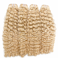 Наборы натуральных бирманских кудрявых волос 613 Blonde для наращивания, с сохраненной кутикулой, для оптовой продажи салонам