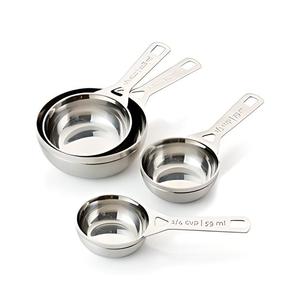 Handcrafted Steel <b>Measuring</b> <b>Cup</b> <b>Set</b> with Wooden Handles for Baking Cooking and Food Preparation Home Decor - Product Image 2