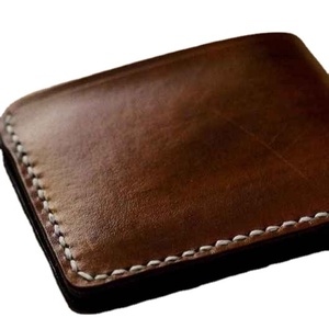 Latest Fashion 100% Guaranteed Genuine Leather Comfortable lightweight Polyester Lining Button Decoration Men Leather Wallet - Product Image 1