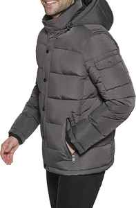 Top Vente Hiver Chaud Unisexe Imperméable Coupe-Vent Puffer Veste À Capuche avec Lettre Impression Avant Sangle Fermeture À Glissière - Product Image 3