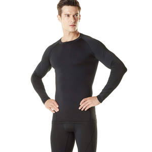 T-shirt de compression pour homme, manches longues, noir, haut de sport, respirant, séchage rapide, décontracté, long t-shirt - Product Image 2