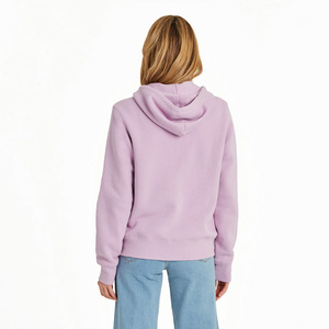 Sudadera con capucha larga personalizada para mujer, cremallera completa, proveedor OEM, suave, transpirable, tela lavada a la piedra, impresión frontal, opciones de etiqueta privada - Product Image 2