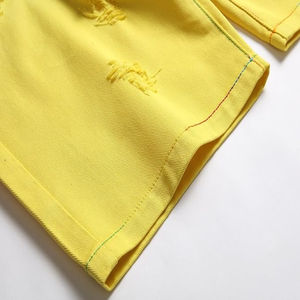 Shorts en jean droits pour homme, qualité professionnelle, sur mesure, été, 100% coton, écologiques, style décontracté, effet usé, fermetures éclair - Product Image 5