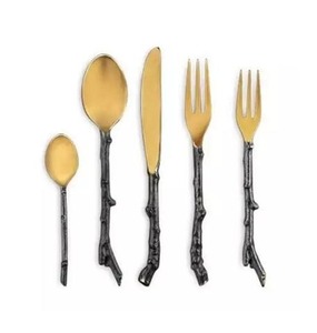 Utensilios de cocina de diseño Premium, juegos de cubiertos, nuevo modelo, cuchara de Metal de latón, cuchillo, tenedor y cuchara, juego de cubiertos - Product Image 2
