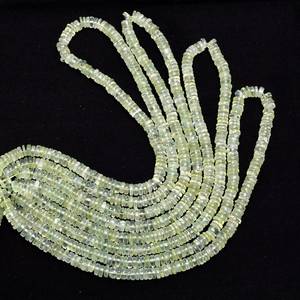 Pierre de Prehnite naturelle perles de pneu Heishi lisses brins 6-7mm perles de pierres précieuses en vrac polies pour la fabrication de bijoux au prix de gros - Product Image 4