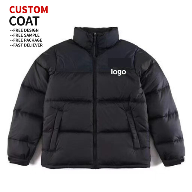 OEM Custom Logo Winter Puffer Down Jacket Polyester Thick Warm Windproof Outdoor Coat Designer Streetwear Casual for Men Jacket