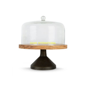 Support à Gâteau Rond avec Couvercle en Dôme de Verre et Base Métallique Décorative en Vigne pour Présentoir à Dessert Mariages Fêtes Hôtels Restaurants - Product Image 5