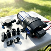 Pompe à eau à diaphragme Mambaflo 12V DC, 25 PSI, haute pression, auto-amorçante, avec 1 à 2 raccords pour tuyau, pour utilisation marine et en camping-car