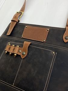 High Quality <b>Waterproof</b> Leather <b>Apron</b> for Men & Women Personalized Customizable BBQ Woodworking Chefs Model LPN-0083B - Product Image 3