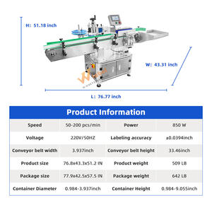 Anpassbare automatische kreisförmige Shampoo flaschen Drucke ti ketten und Verpackungs produkte runde Flaschen aufkleber Applikator Maschine - Product Image 4