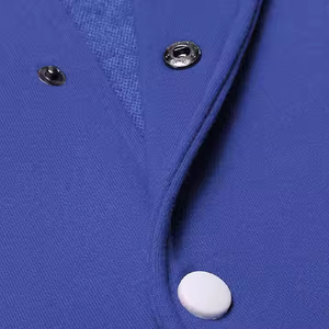 Produit le plus vendu : Veste universitaire homme bleu et blanc, coupe droite, en polyester et coton, décontractée, pour l'automne, col rabattu, simple - Product Image 5
