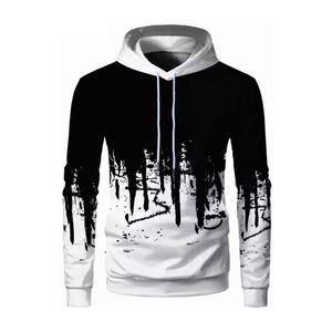 Wholesale Unisex Polyester Cotton <b>Fleece</b> Pullover Hoodies Custom Logo Embroidered <b>Black</b> Sweatshirts Winter Blank <b>Men</b> Hoodie - Product Image 3