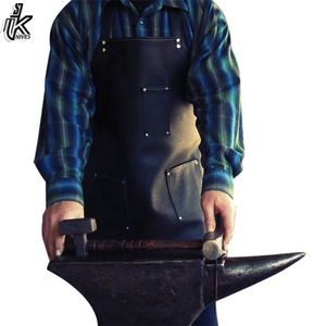 Tablier de cuisine en cuir PU noir bleu Chef, vente en gros, prix bon marché, meilleure qualité - Product Image 2