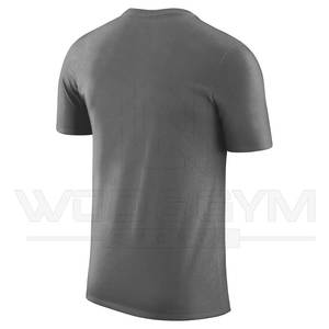 OEM ODM เสื้อยืดผู้ชายแบบแห้งเร็ว, เสื้อยืดผ้าฝ้ายโพลีเอสเตอร์สีพื้นไซส์ใหญ่โลโก้ด้านหน้าแขนสั้น - Product Image 2