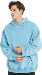 2025 Color personalizado 500GSM 100% algodón polar ácido lavado sudaderas con capucha Boxy Fit estilo Vintage bordado desgastado para Puff estampado otoño - Product Image 5