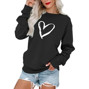 Best Selling Luxury Long Sleeve Neck Shoulder Slope Printed Comfortable Casual <b>Women's</b> Cotton Sweatshirt Winter Front Made - Product Image 5