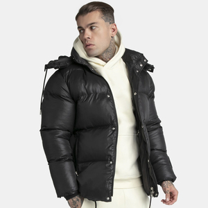 Chaqueta acolchada de lona de diseñador de alta calidad para hombre, chaqueta con capucha acolchada de invierno elegante, venta al por mayor personalizada para hombres de moda - Product Image 2