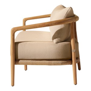 Sofá de Jardín de Madera de Teca de Lujo Moderno, Muebles de Exterior, Sofá de Patio de 3 Plazas con Cojines Impermeables para Proyectos de Hoteles y Villas - Product Image 4