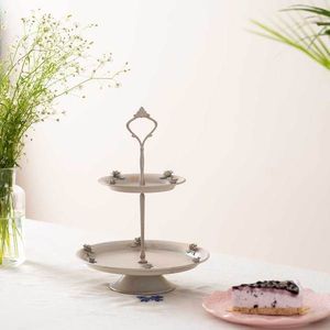 Présentoir à gâteau en aluminium plaqué or Support à gâteau de luxe fait à la main de haute qualité Support à gâteau décoratif en métal à dessus rond - Product Image 2