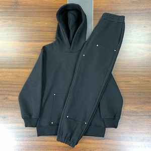 Chándal Unisex de diamantes de imitación para hombre de calidad superior al por mayor precio barato moda cremallera negro 100% algodón chándal deportivo para hombre - Product Image 3