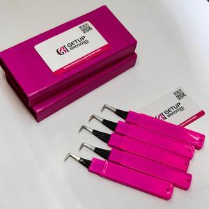 Pince à épiler GETUP BROSONS IMPEX 90 degrés en acier inoxydable avec revêtement noir, outil de précision pour cils, emballage boîte - Product Image 6